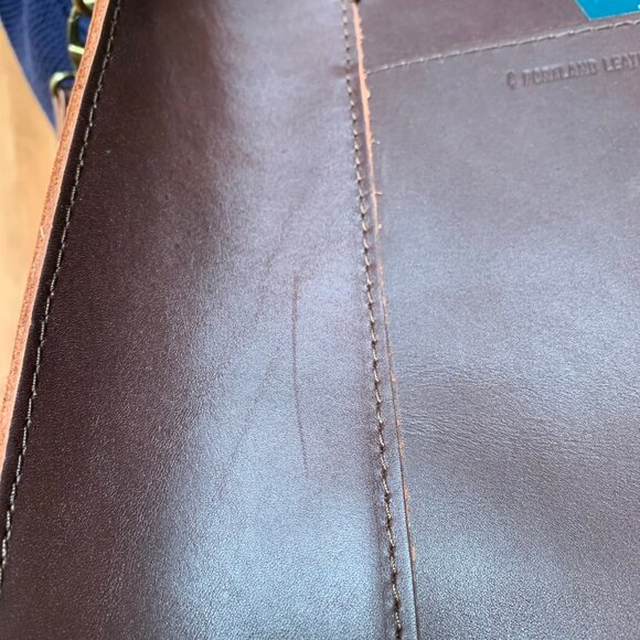 NWOT Portland Leather Large Lola Zipper Crossbody Tote in Grizzly - Picture 7 of 7